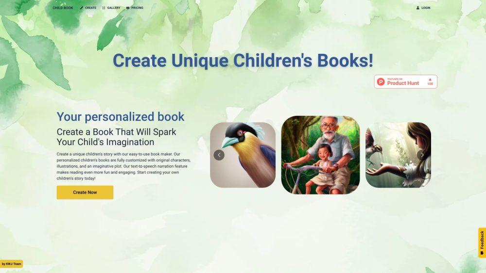 Child Book Create Website screenshot