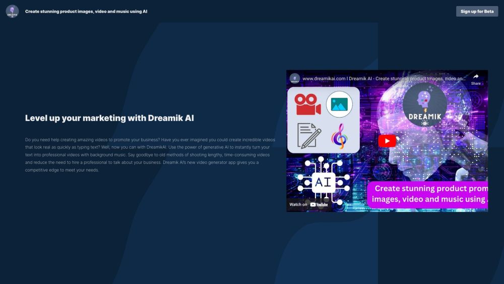 Dreamik AI Website screenshot