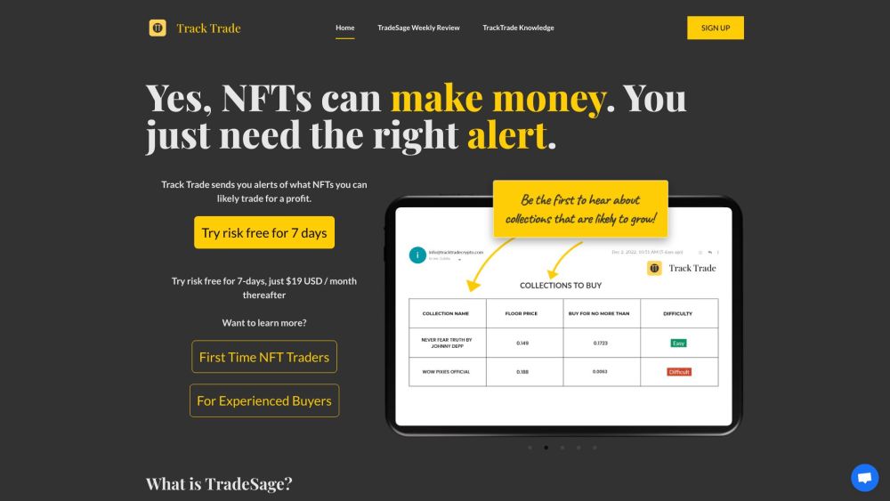 Track Trade Website screenshot