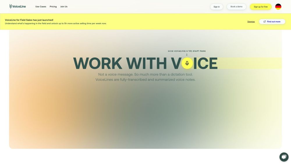 VoiceLine Website screenshot