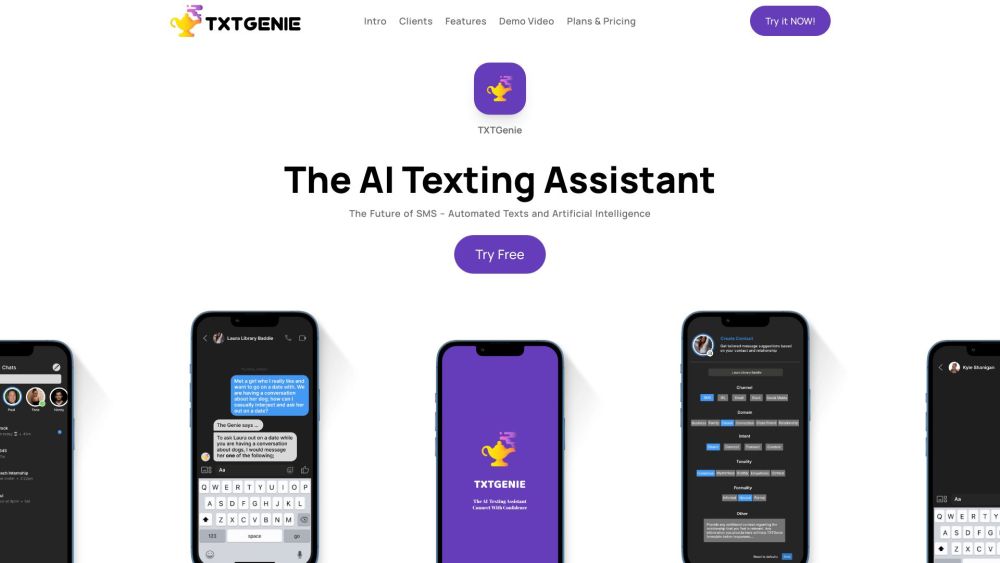 TXTGENIE AI Website screenshot