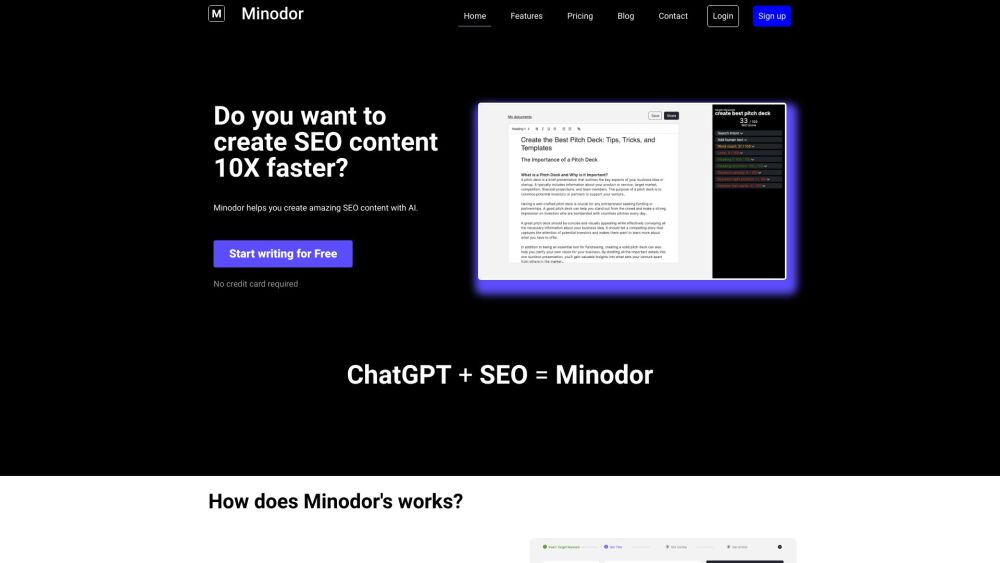 Minodor Website screenshot