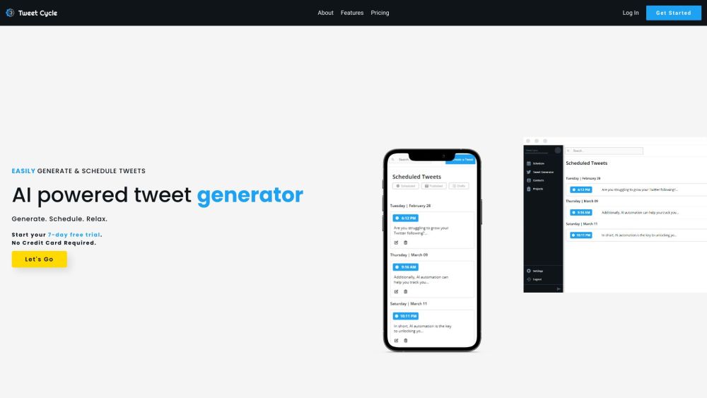 Tweet Scheduler Website screenshot