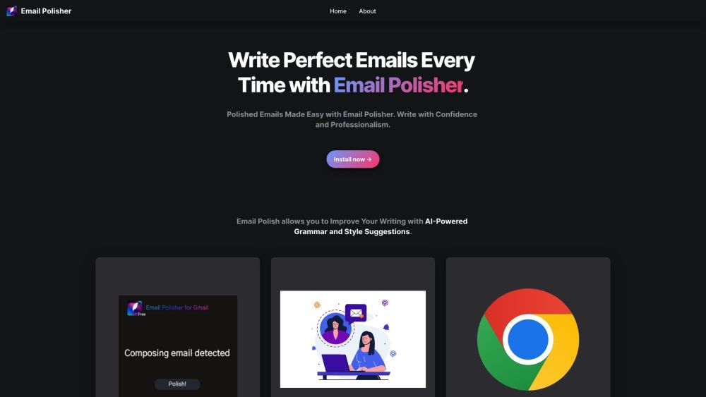 Email Polisher Website screenshot