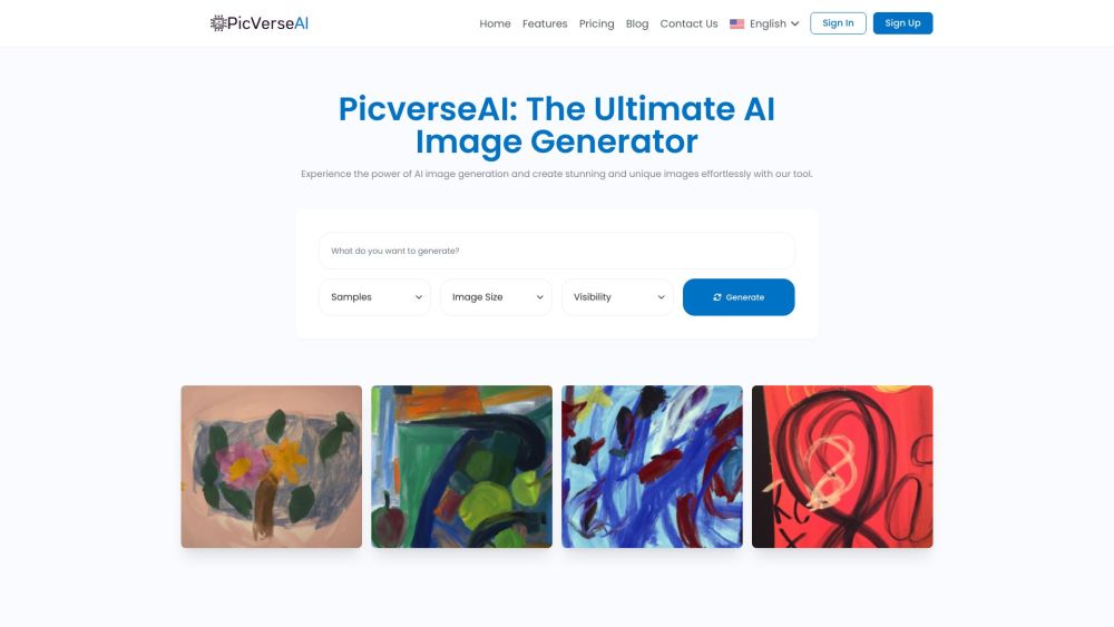 PicverseAI Website screenshot