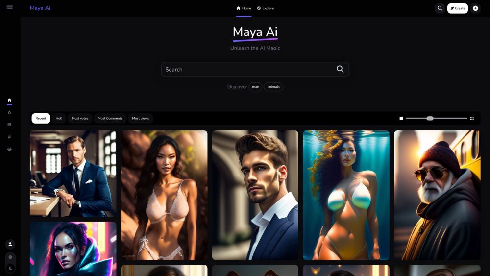 Maya AI Website screenshot