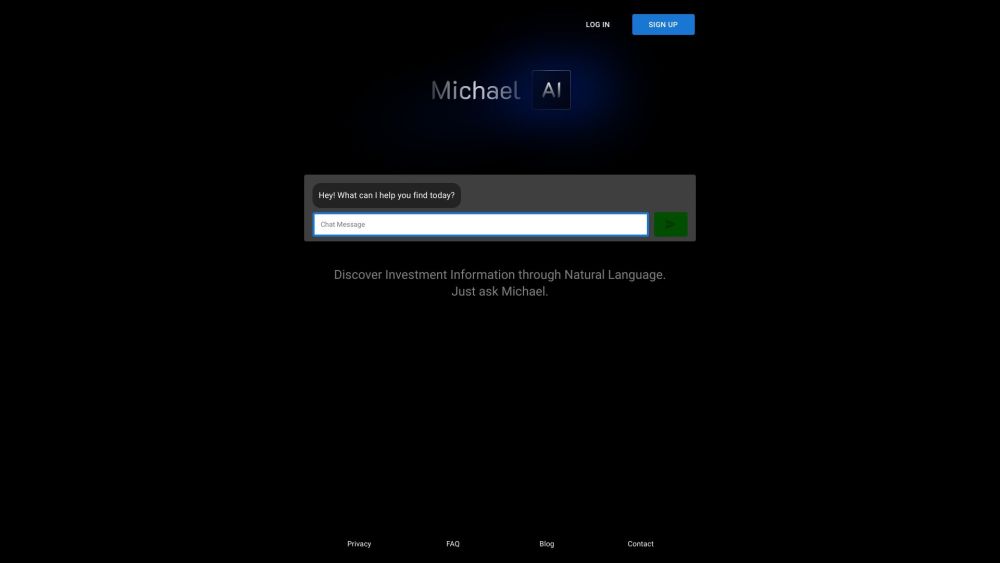 MichaelAi - Your A.I.-powered Investment Research Assistant Website screenshot