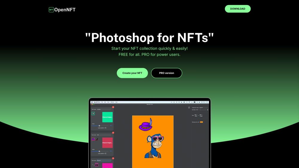 Open NFT Website screenshot