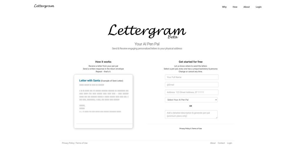 Lettergram Website screenshot