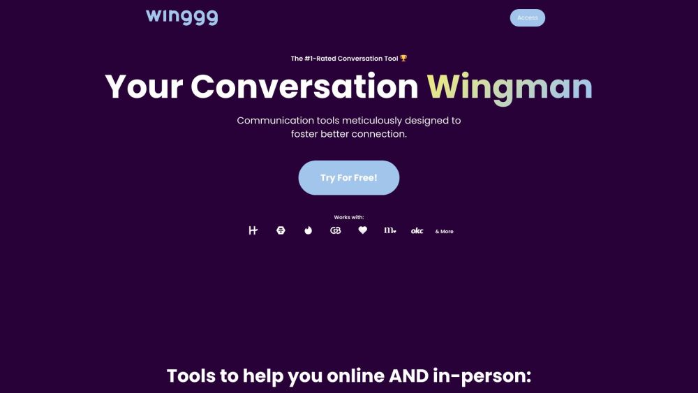 Winggg Website screenshot