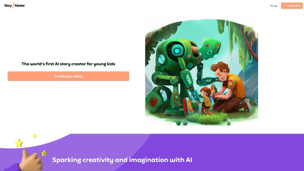 Storymaster Website screenshot