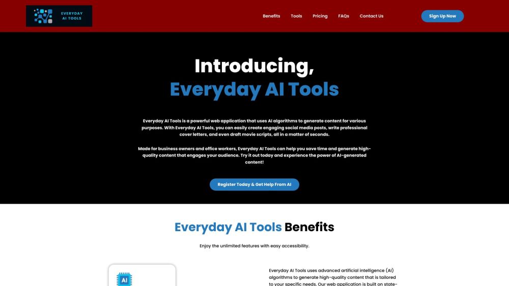 Everyday AI Tools Website screenshot