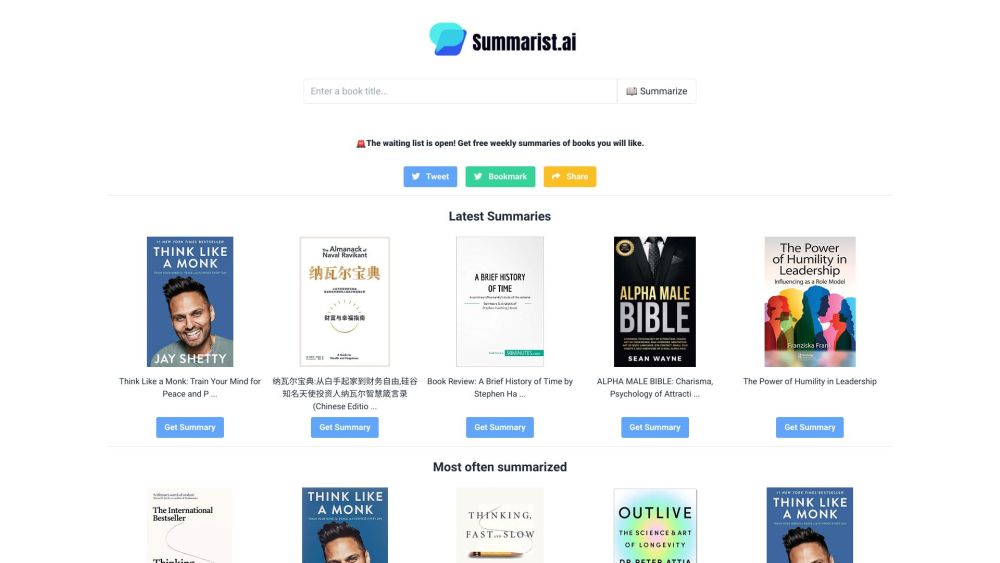 Summarist.ai Website screenshot