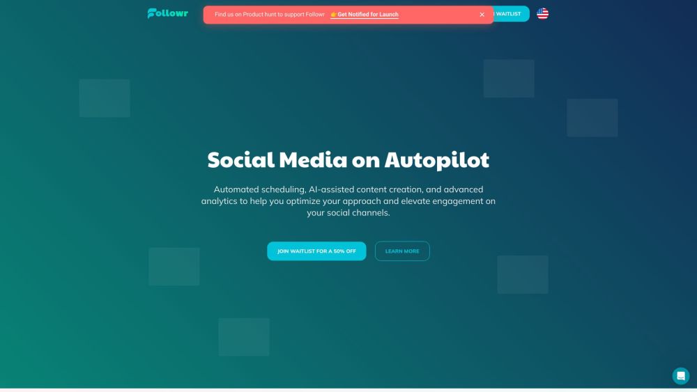 Followr - AI Social Media Management Platform Website screenshot