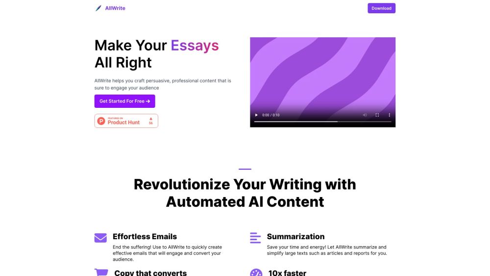 AllWrite Website screenshot