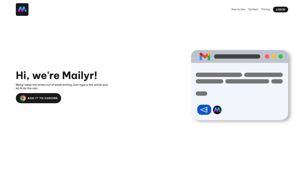 Mailyr Website screenshot