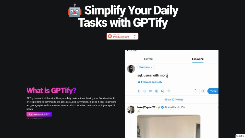 GPTify Website screenshot