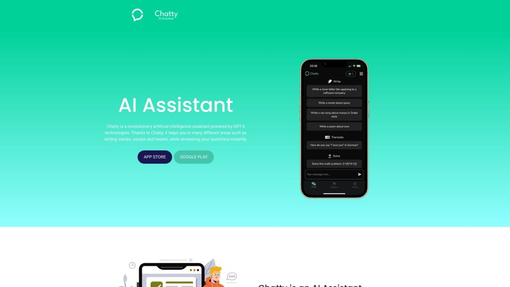 Chatty Website screenshot