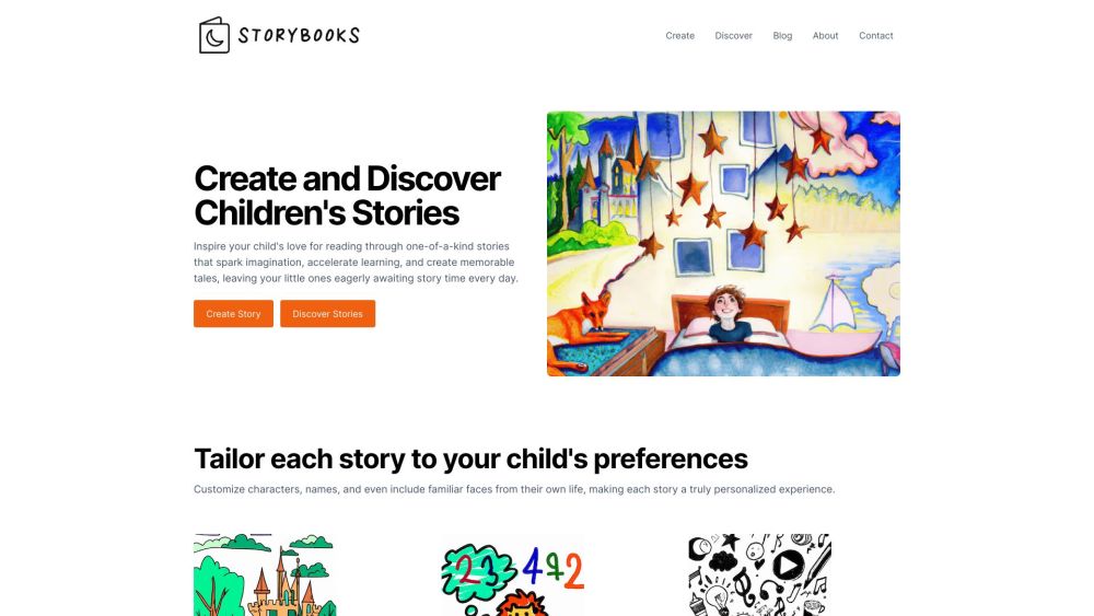 Storybooks Website screenshot