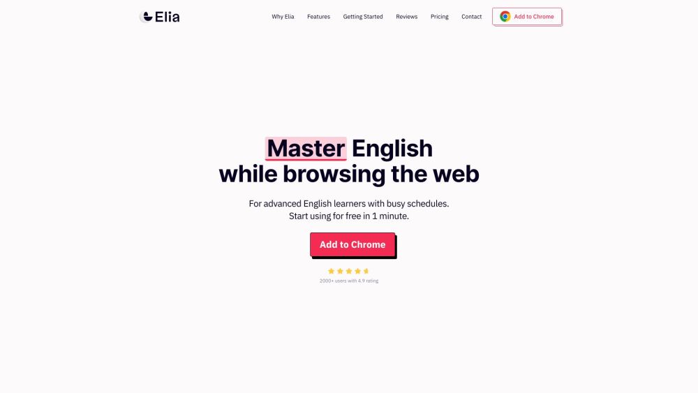 Elia Website screenshot