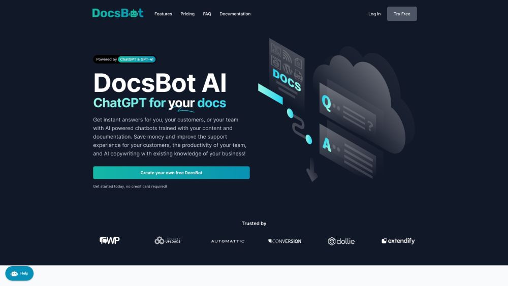 DocsBot AI Website screenshot