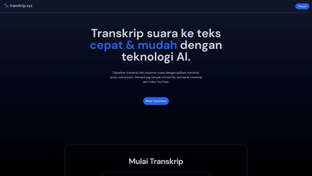 transkrip.xyz Website screenshot