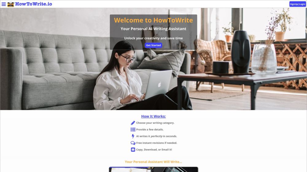 HowToWrite.io Website screenshot
