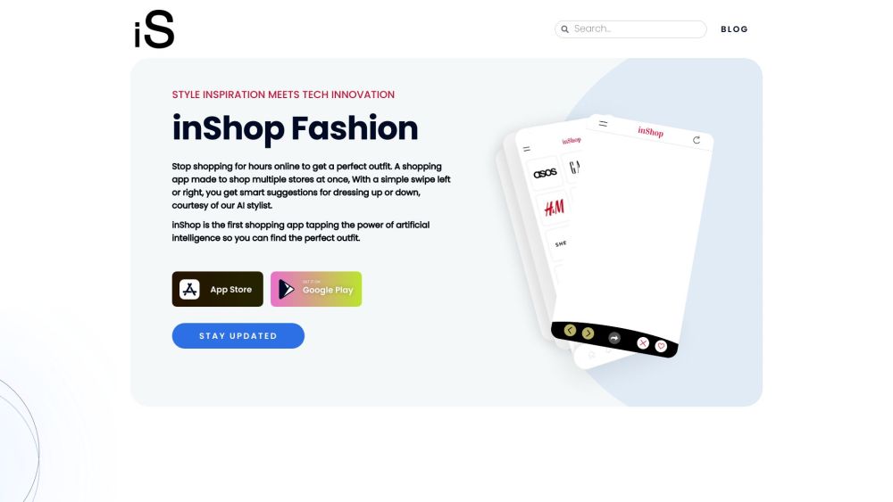 inShop Website screenshot