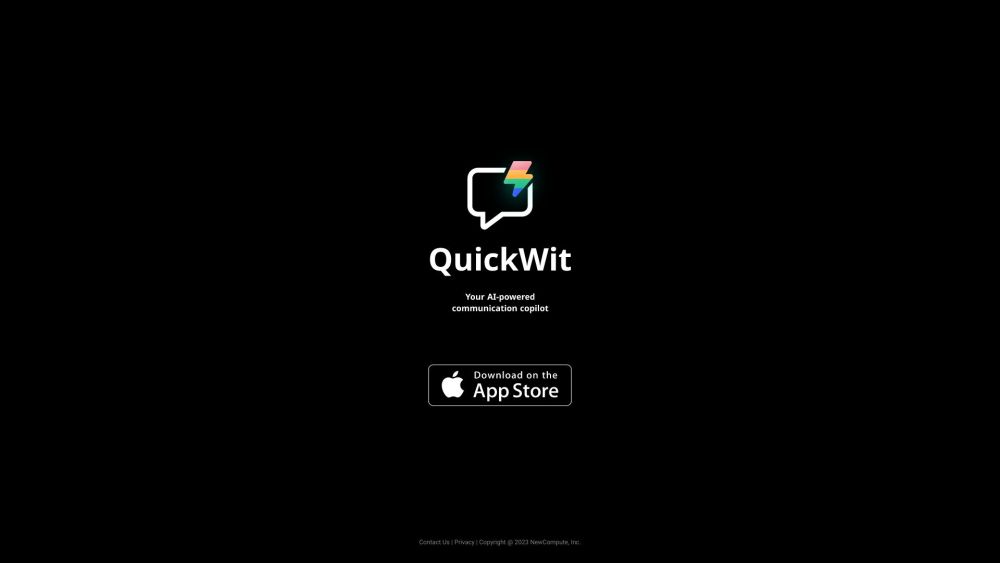 QuickWit Website screenshot