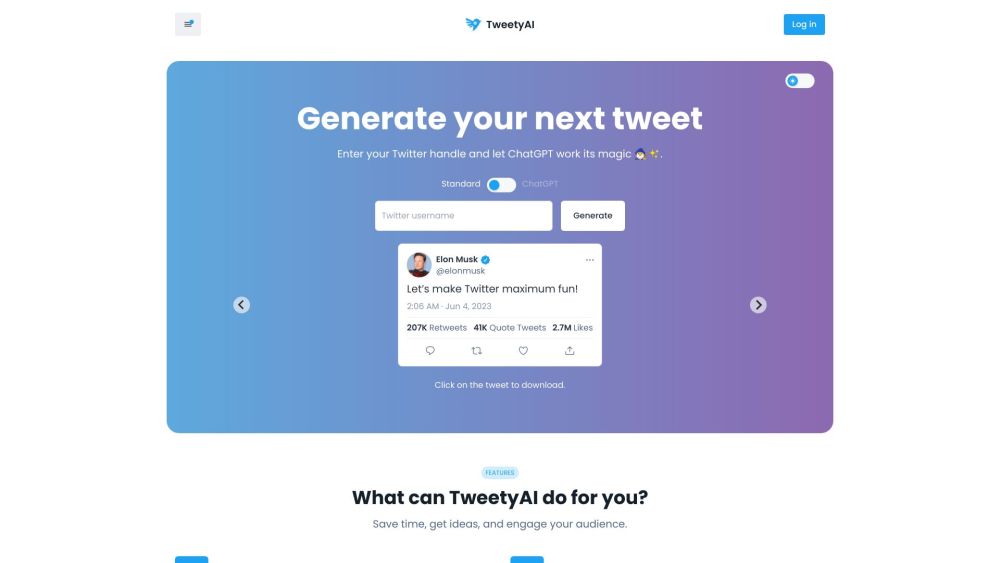 TweetyAI Website screenshot