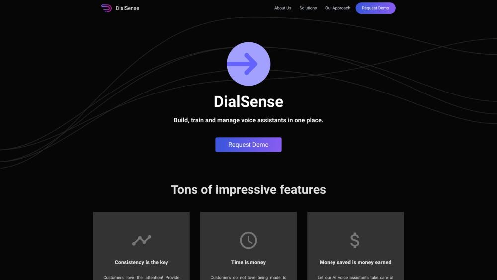 DialSense Website screenshot