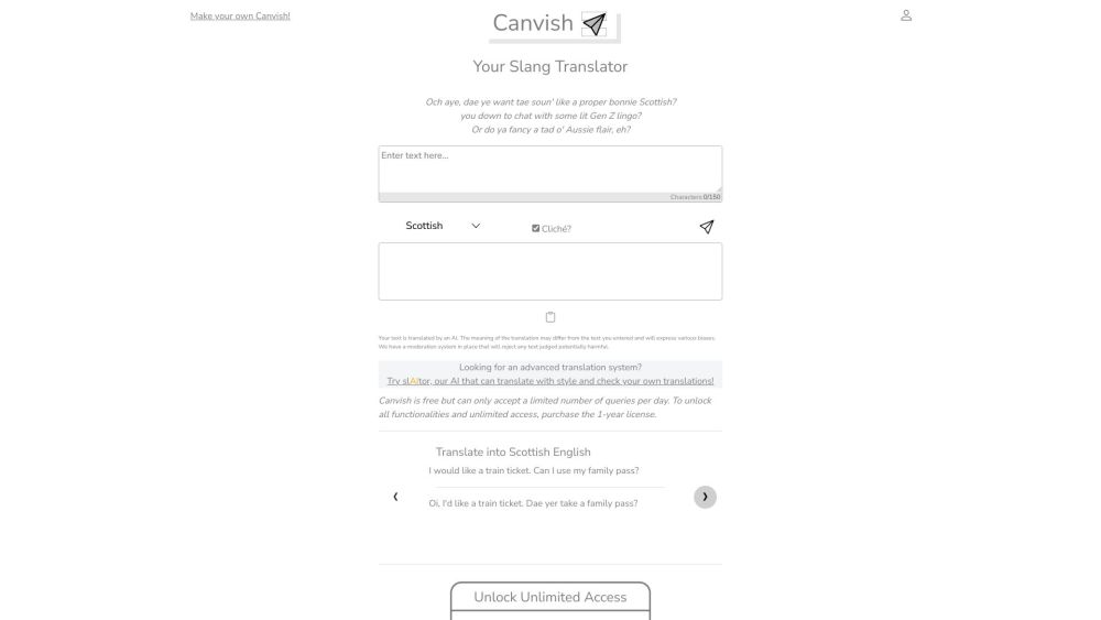 Canvish Website screenshot