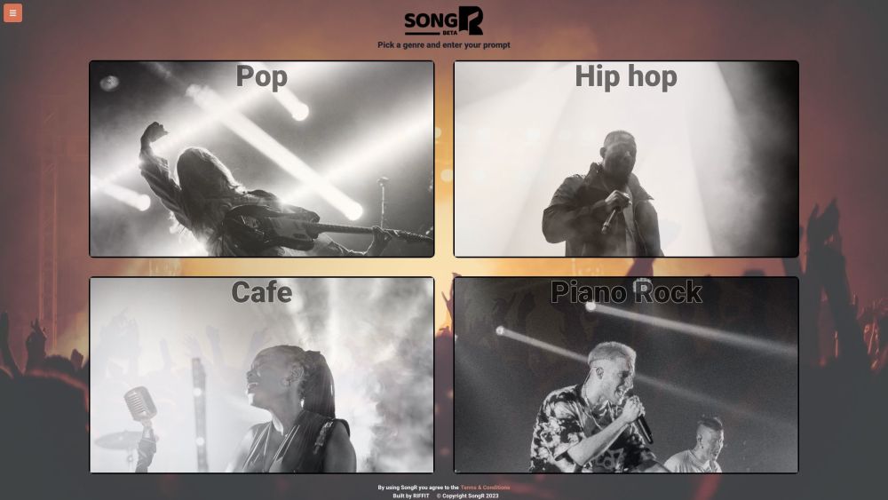 SongR Website screenshot