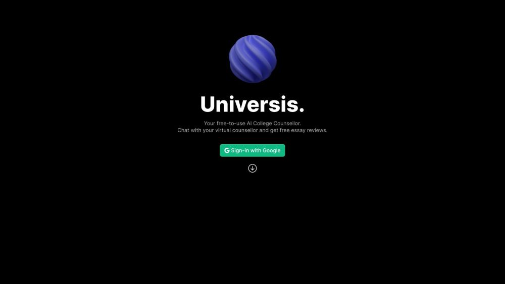 Universis Website screenshot