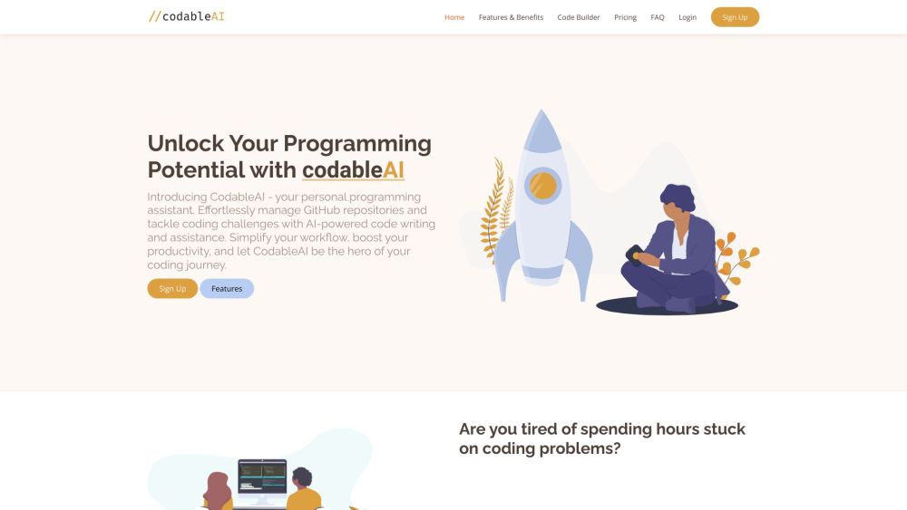 CodableAI - Your AI-Powered Programming Assistant for Developers Website screenshot