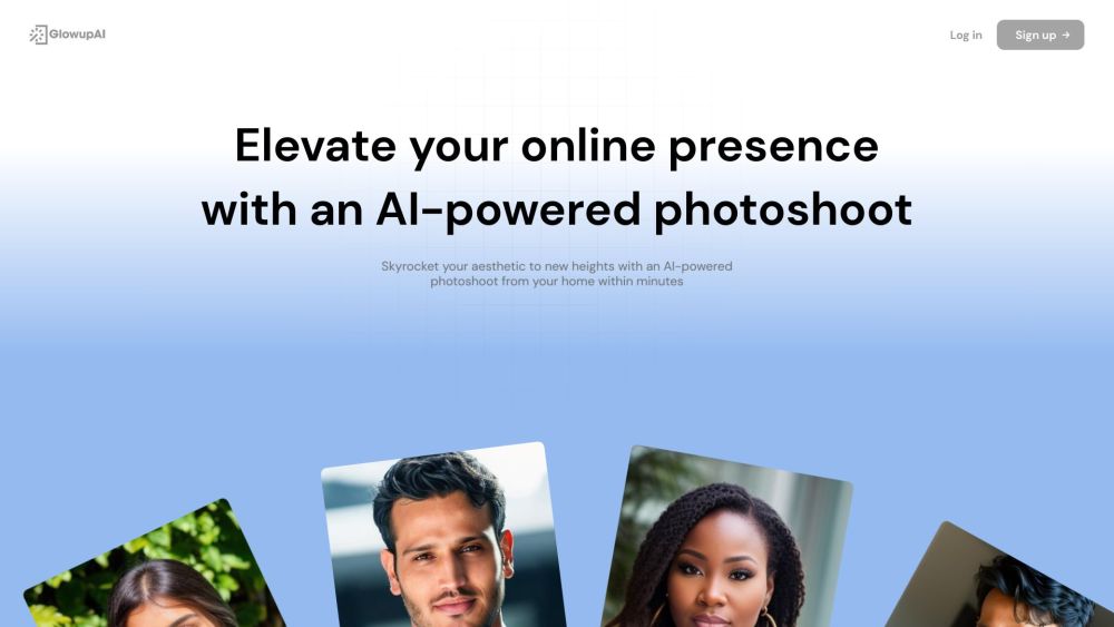 Glowup AI Website screenshot