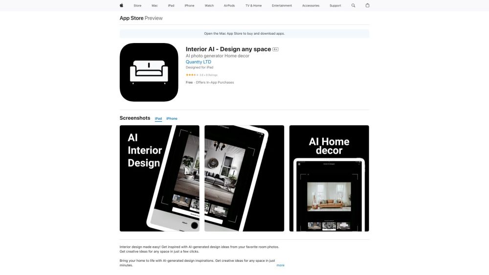 AI Decor Ideas Website screenshot