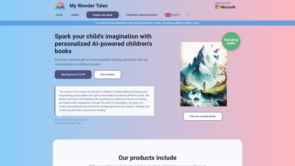 My Wonder Tales Website screenshot