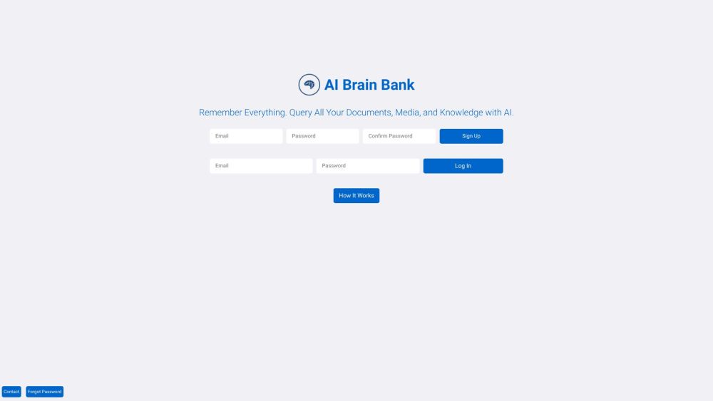 AI Brain Bank Website screenshot