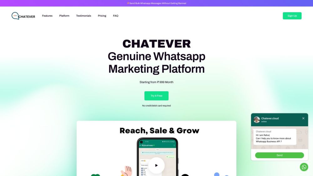 Chatever.cloud Website screenshot