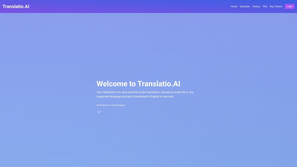 Translatio.AI Website screenshot