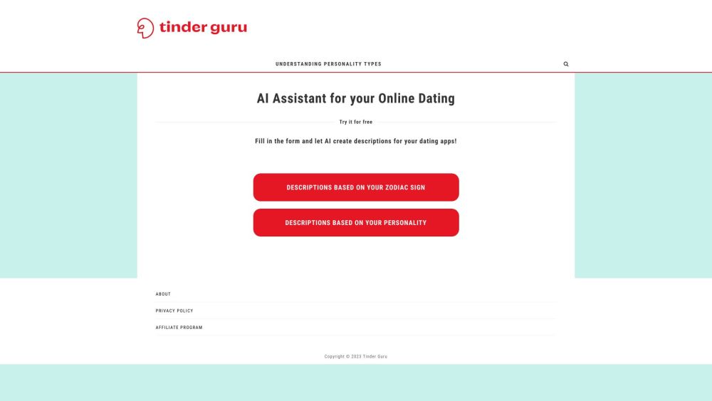 Tinder Guru Website screenshot