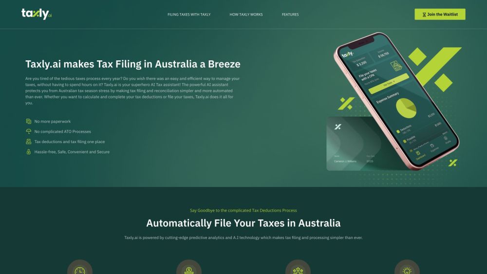 Taxly.ai - Hassle-Free Tax Filing and Professional Tax Preparation Website screenshot