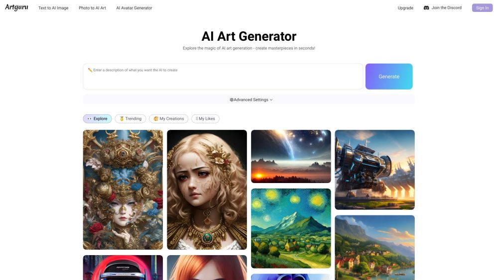 Artguru Website screenshot