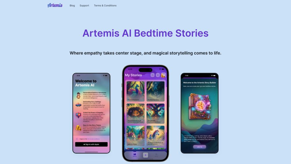 Artemis AI Website screenshot