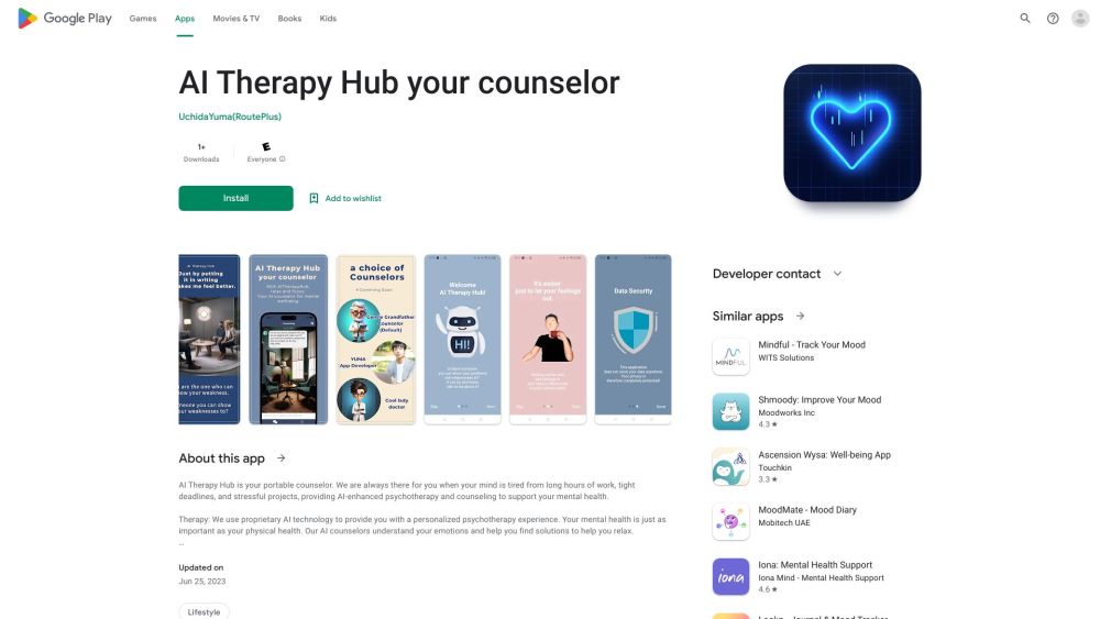 AITherapyHub Website screenshot