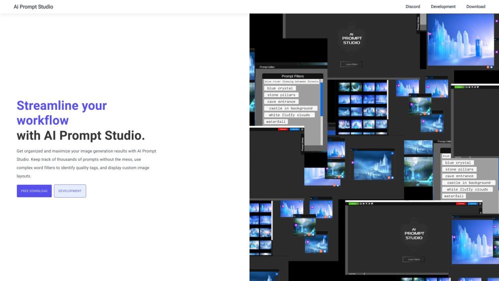 Prompt Studio Website screenshot