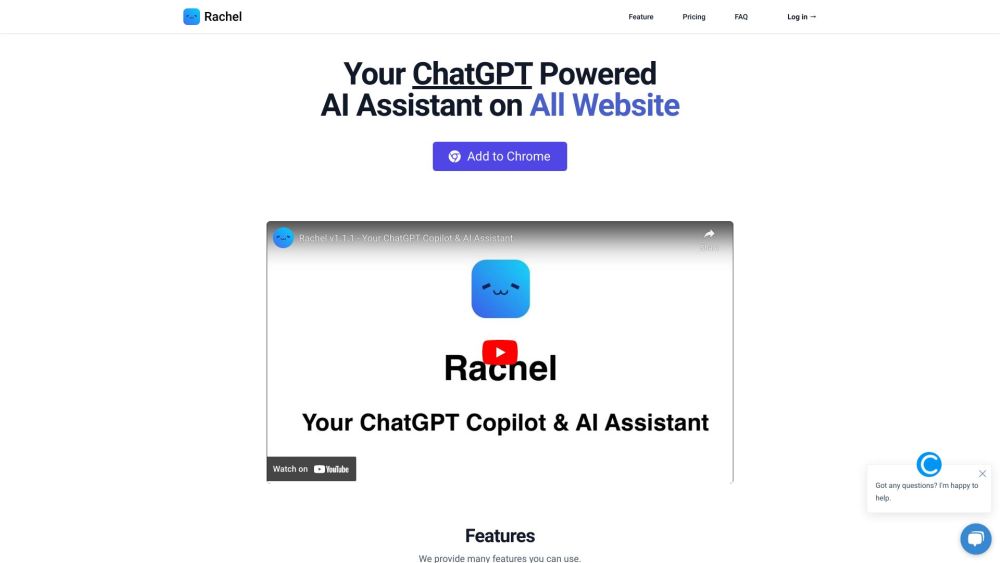 Rachel Website screenshot