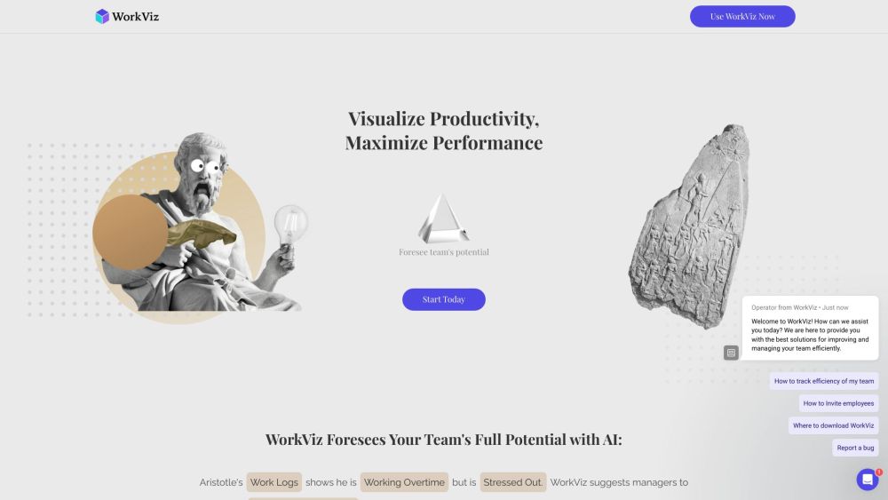 WorkViz Website screenshot