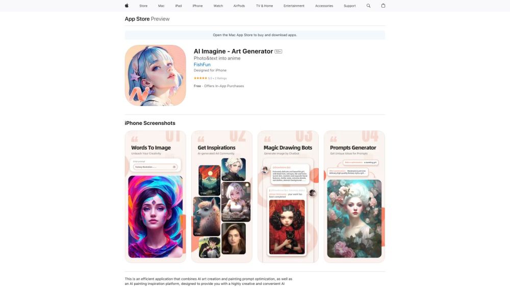 AI Art Creator Website screenshot